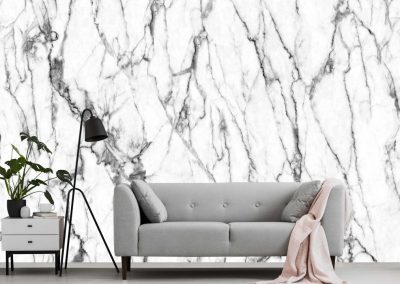 Murale | Texture de marbre en noir et blanc